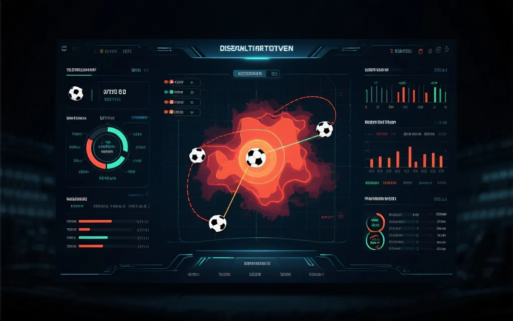 足球比赛数据可视化界面，包含热区与传球线路，配合电视直播的第二屏体验